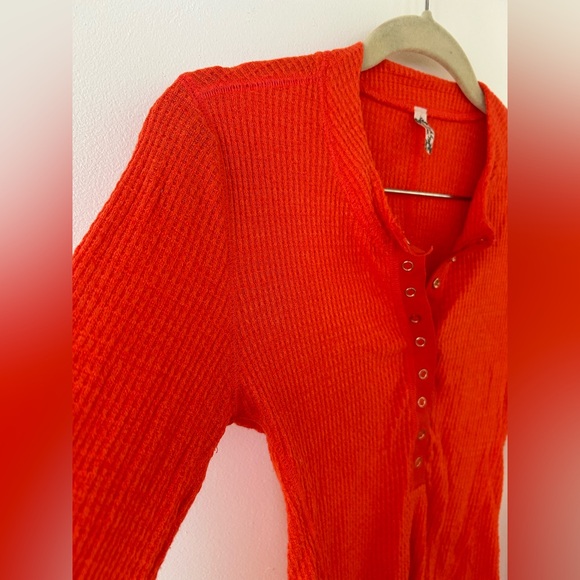 Intimately Free People One Of The Girls Coral Waffle size small - Picture 5 of 6